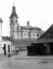 Romania,Transylvania, Zalău, református templom., 1941, SZF, sign-board, street view, photographer, Fortepan #25520