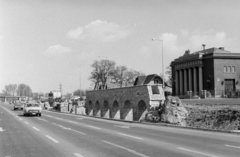 Magyarország, Budapest III., a Szentendrei út a Záhony utcánál, rekonstruált római vízvezeték részlete., 1981, Bojár Sándor, Budapest, Fortepan #255228