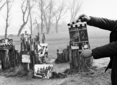 Hungary, Szentendre, a Magyar Televízió Stúdió ’80 című műsorának felvétele., 1980, Bojár Sándor, photography, clapperboard, Fortepan #255241