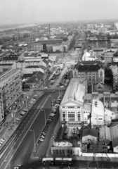 Magyarország, Budapest XIII., Váci út, kilátás a SZOT irodaház (később Nyugdíjfolyósító) tetejéről észak felé., 1987, Bojár Sándor, Budapest, madártávlat, Fortepan #255500