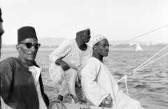 1958, Bujdosó Géza, head-gear, shades, men, Fortepan #255603