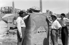 1960, Bujdosó Géza, pillar, Egyptian hieroglyphs, archeology, Fortepan #255606