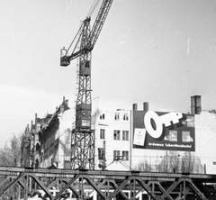 Magyarország, Budapest VIII., Astoria kereszteződés a Rákóczi út felé nézve, az aluljáró építésénél felhasznált Zagyva híddal., 1963, Kovács László Péter, híd, metróépítés, Budapest, Fortepan #25585