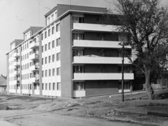 Románia,Erdély, Marosvásárhely, Babits (korábban Lehel) utca (strada Argeșului) - Cserjés (korábban Előd) utca (strada Crângului) kereszteződés, szemben a Babits (eredetileg Lehel) utca 16., 1963, Kálnoki Kis Sándor, épület, Fortepan #255950