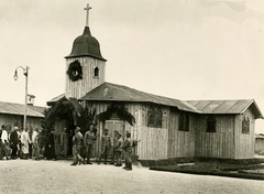 Hungary, Székesfehérvár, a barakk kórház kápolnája., 1915, Országos Széchényi Könyvtár, wood panelling, Fortepan #256046