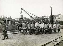 Hungary, Budapest XI., Villányi út (Szent Imre herceg útja), orosz hadifoglyok csatornát építenek., 1915, Országos Széchényi Könyvtár, Budapest, trunk, Soviet soldier, Fortepan #256131