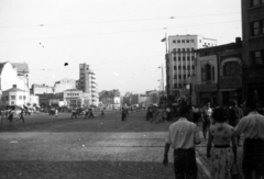 1958, Közösségi Szociális Szövetkezet, közlekedés, utcakép, járókelő, Fortepan #256556