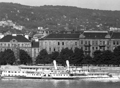 Magyarország, Budapest II., Bem rakpart, Felszabadulás gőzhajó., 1970, Ferencvárosi Helytörténeti Gyűjtemény, hajó, városkép, gőzhajó, Duna, lapátkerekes hajó, Szőke Tisza II./ Felszabadulás/ Szent Imre/ Sas/ IV. Károly hajó, Budapest, Fortepan #25659