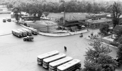 Magyarország, Budapest VIII., Korányi Sándor utca 3., Mező Imre garázs., 1965, Ferencvárosi Helytörténeti Gyűjtemény, autóbusz, magyar gyártmány, Ikarus-márka, Ikarus 620/630, furgon, Budapest, Fortepan #25681