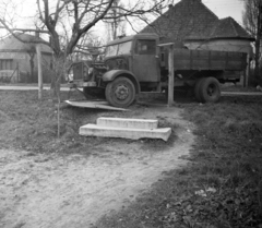 1955, Bolvári László, teherautó, baleset, Csepel B-350/D-350, Fortepan #256910