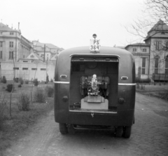 Magyarország, Budapest XIV., Egressy út 35-51., Posta Központi Járműtelep., 1954, Bolvári László, Budapest, szivattyú, generátor, képarány: négyzetes, rendszám, Fortepan #256965