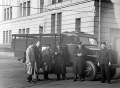 Magyarország, Budapest XIV., Egressy út 35-51., Posta Központi Járműtelep., 1956, Bolvári László, Budapest, teherautó, jegyzőkönyv, Fortepan #257064