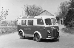 Magyarország, Budapest XIV., Egressy út 35-51., Posta Központi Járműtelep, francia gyártmányú mozgó posta / autó posta., 1954, Bolvári László, Chenard&Walcker-márka, postajármű, francia gyártmány, Budapest, rendszám, Fortepan #257098