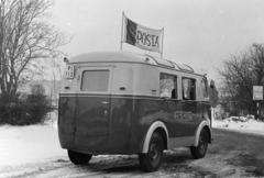 Magyarország, Budapest XIV., Egressy út 35-51., Posta Központi Járműtelep, francia gyártmányú mozgó posta / autó posta., 1954, Bolvári László, Chenard&Walcker-márka, francia gyártmány, postajármű, Budapest, rendszám, Fortepan #257104