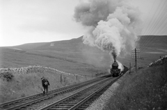 1964, Ladinek Viktor, steam locomotive, smoke, Fortepan #257358