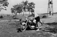 1959, Ladinek Viktor, motorcycle with sidecar, portrait, Fortepan #257375