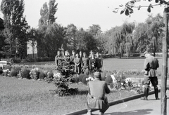 Lengyelország, Ruda Śląska, Kochłowice (ekkor Kochlowitz) ekkor önálló, ma a város része. Planty Kochłowickie Do Dworca (az állomás előtti tér)., 1942, Reményi József, Fortepan #257663