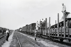 Lengyelország, Toruń, rendező pályaudvar., 1942, Reményi József, T-26 tank, zsákmány, harckocsi, Fortepan #257786