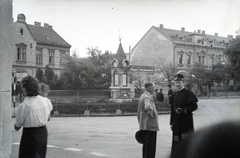 Hungary, Sopron, Kossuth Lajos utca, körforgalom a Táncsics Mihály utca torkolatánál. Óratorony., 1942, Reményi József, Fortepan #258067