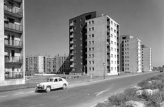 Magyarország, Budapest IX., József Attila lakótelep, a Dési Huber út Távíró utca és Toronyház utca közötti szakasza., 1972, Ferencvárosi Helytörténeti Gyűjtemény, szovjet gyártmány, GAZ-márka, lakótelep, automobil, GAZ M20 Pobjeda, Budapest, Fortepan #25818