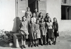 1951, Reményi József, tableau, school, girls, Fortepan #258344