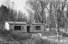 Hungary,Lake Balaton, Badacsonytomaj, Magyar Optikai Művek (MOM) üdülő., 1961, Reményi József, sailboat, holiday house, Fortepan #258565