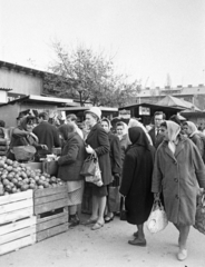 Magyarország, Óbuda, Budapest III., Óbudai piac a Kórház utca - Szél utca - Verőfény utca - Vihar utca által határolt területen., 1969, Reményi József, láda, piac, Budapest, Fortepan #258577