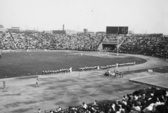 Magyarország, Népstadion, Budapest XIV., 1958, Reményi József, stadion, nézőtér, Budapest, eredményjelző, Fortepan #258705