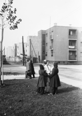 Magyarország, Budapest XIII., háztömbök az Övezet utcában a Béke utca - Nővér utca - Pontos utca határolta területen, 1952, Reményi József, Budapest, lakótelep, Fortepan #258776