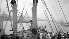 Franciaország, Marseille, a kikötő az SS Exochorda fedélzetéről, háttérben a Pont de la Pinède felnyitható híd., 1937, UWM Libraries, Frederick Gardner Clapp, Fortepan #259224