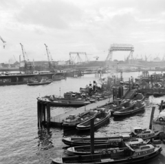 Németország, Hamburg, kikötő, szemben az Überseebrücke., 1958, UWM Libraries, Budapest, NSZK, képarány: négyzetes, Fortepan #259338