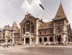 Hungary, Budapest IX., Fővám (Dimitrov) tér, Központi Vásárcsarnok., 1975, Ferencvárosi Helytörténeti Gyűjtemény, colorful, market hall, Budapest, Samu Pecz-design, Fortepan #25934