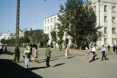 Oroszország, Irkutszk, ulica Timirjazeva, balra a háttérben a Partizanszkaja ulica torkolata, jobb szélen a Bajkalszkaja ulica., 1964, UWM Libraries, Harrison Forman, Fortepan #259624