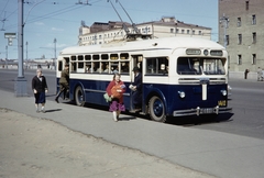 Oroszország, Moszkva, Balcsug utca., 1959, UWM Libraries, Harrison Forman, trolibusz, viszonylatszám, viszonylattábla, Fortepan #259702