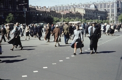 Oroszország, Moszkva, ulica Ohotnij Rjad (proszpekt Marksza), gyalogátkelő a Tverszkaja ulica (ulica Gorkava) felé nézve., 1959, UWM Libraries, gyalogátkelő, színes, Fortepan #259761