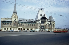 Oroszország, Moszkva, Komszomol tér, Jaroszlavi pályaudvar., 1959, UWM Libraries, villamos, színes, középület, Fortepan #259797