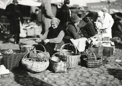 Lengyelország, Łódź, piac., 1934, UWM Libraries, Boyd Louise Arner, kosár, fonott áru, gyűjtemény, Fortepan #260129