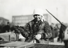 Lengyelország, Łódź, piac., 1934, UWM Libraries, Boyd Louise Arner, baromfi, kofa, Fortepan #260131