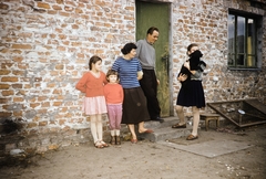 Poland, 1960, UWM Libraries, colorful, hold in arms, dog, family, Fortepan #260233