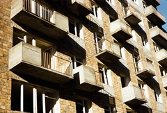 Poland, Warsaw, ulica Krucza 41-43., 1960, UWM Libraries, colorful, balcony, Fortepan #260255