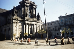 Poland, Warsaw, ulica Krakowskie Przedmiescie 52/54., karmelita templom (Kościół seminaryjny)., 1960, UWM Libraries, colorful, Fortepan #260268