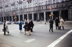 Poland, Warsaw, Plac Konstytucji, szemben az 5-ös számú ház az ulica Koszykowa sarkán., 1960, UWM Libraries, crosswalk, colorful, Fortepan #260273