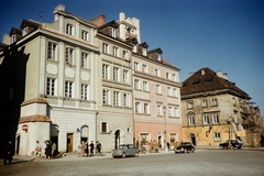 Poland, Warsaw, plac Zamkowy, balra az ulica Piwna, jobbra az ulica Świętojańska torkolata., 1960, UWM Libraries, colorful, street view, Fortepan #260308