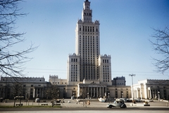 Poland, Warsaw, plac Defilad (Felvonulás tér), a Kultúra és Tudomány Palotája., 1960, UWM Libraries, colorful, Fortepan #260313