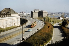 Poland, Warsaw, a Slasko-Dabrowski híd óvárosi hídfője. Balra a Réztetős palota (Pałac Pod Blachą)., 1960, UWM Libraries, colorful, Fortepan #260314