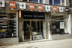 Poland, Warsaw, ulica Krucza 49., 1960, UWM Libraries, colorful, Show window, Polish sign, British European Airways, Fortepan #260331