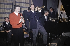 Poland, Warsaw, jazz club., 1960, UWM Libraries, colorful, piano, trumpet, musical instrument, band, jazz history, clarinet, Fortepan #260344