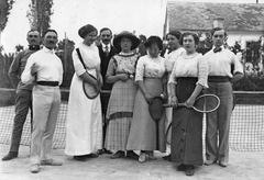 1909, Fortepan, tableau, tennis, tennis court, Fortepan #26060