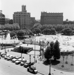 Spain, Barcelona, Plaza de Cataluña (Plaça de Catalunya)., 1961, UWM Libraries, Fortepan #260642