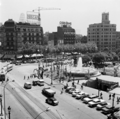 Spain, Barcelona, Plaza de Cataluña (Plaça de Catalunya)., 1961, UWM Libraries, Fortepan #260645